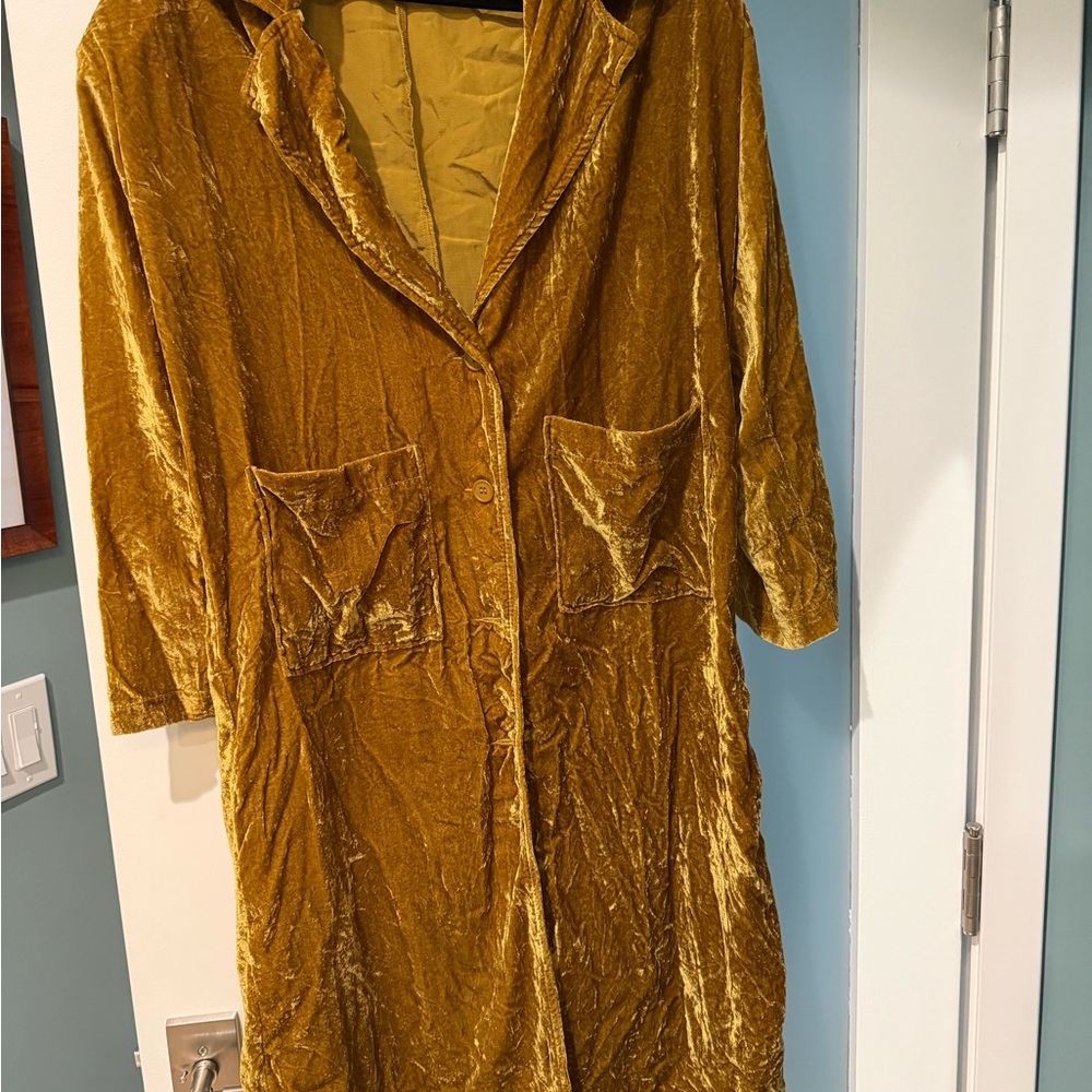 Paparazzi Golden Mustard Velvet Coat